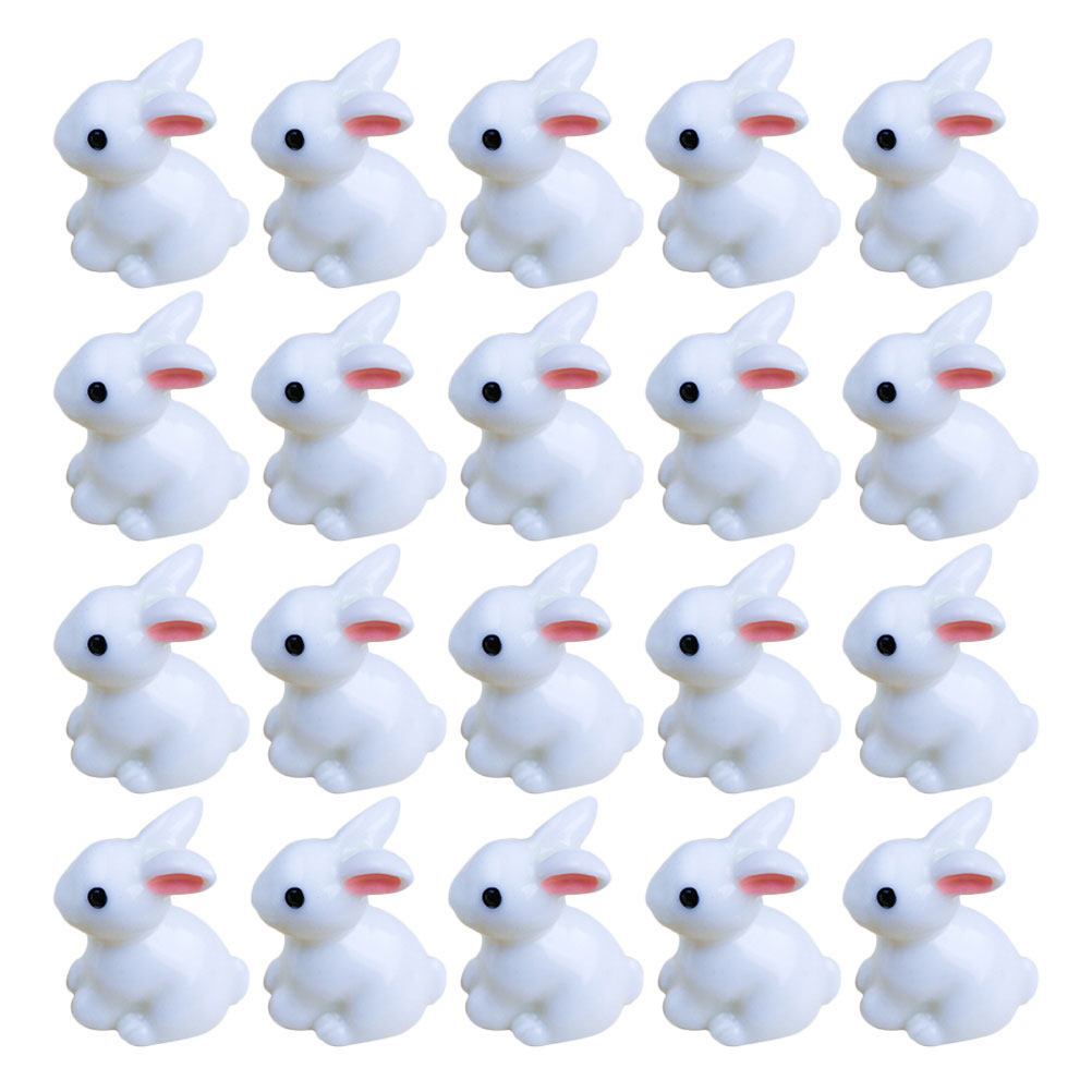 Bonsai Garden Layout - 20Pcs Rabbit Ornament Resin Craft Lifelike