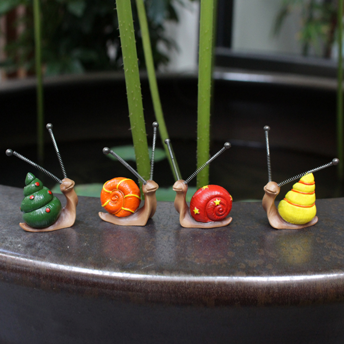 4pcs, Mini Snail Sculpture Bon - Bonsai Garden Ideas review and price