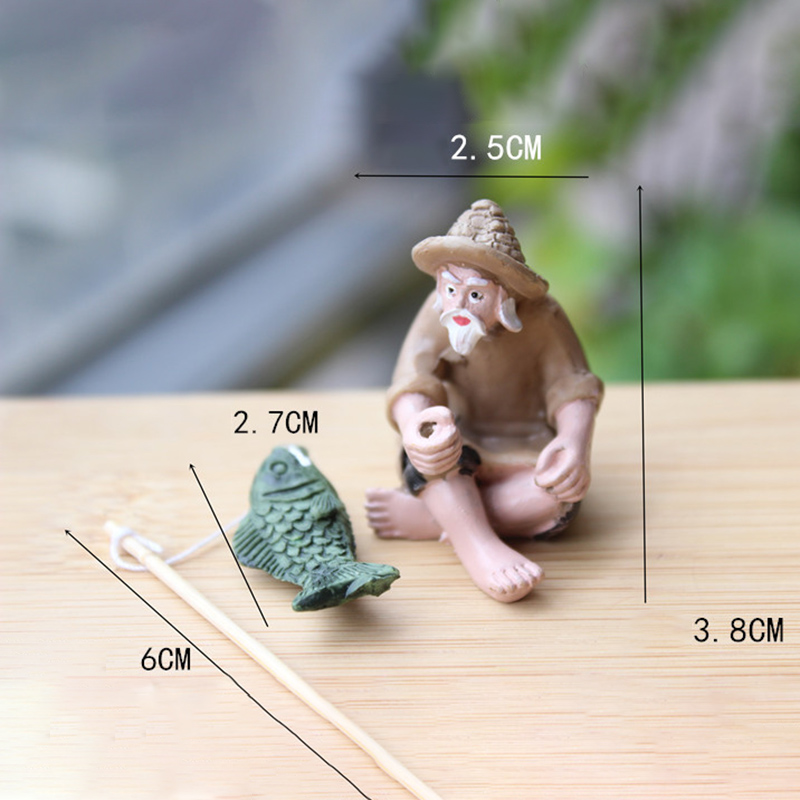 Fishing Old Man Resin Figure S - Bonsai Garden Ideas review and price